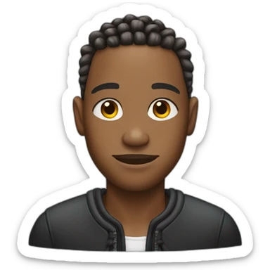 Black guy with cornrows and taper fade sticker