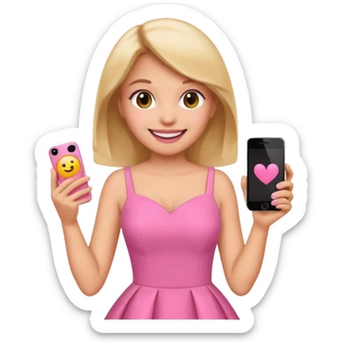 woman Social, diplomatic, stylish — the ultimate people-pleaser. in pink dress 
more dinamic emoji  sticker