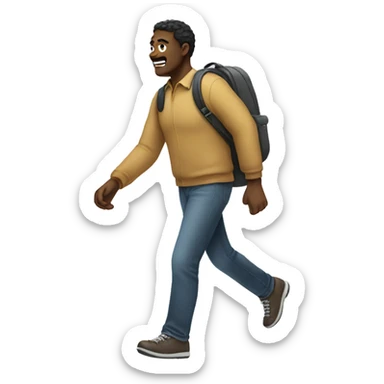 Giant person going for a walk sticker