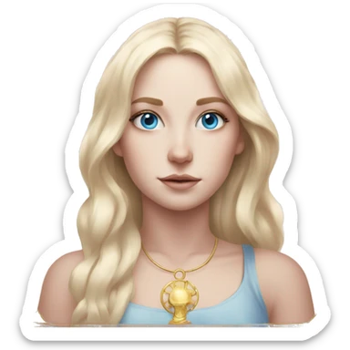 light pink tarot cards magic blonde girl white skin blue eyes  sticker