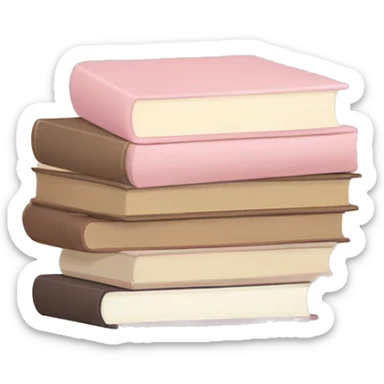 aesthetic book stack beige and light pink sticker
