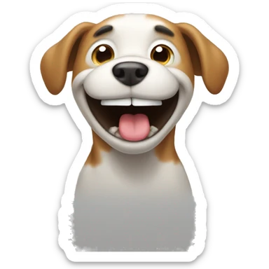 Dog pooping and laughing sticker