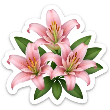 3 soft pink lilies sticker