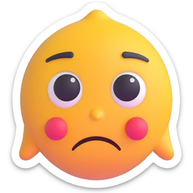 3D emoji of a sad face with a single tear sticker
