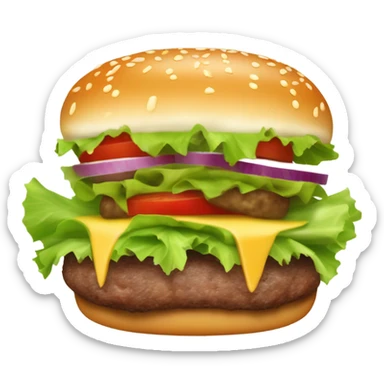 Hamburger with lettuce buns sticker