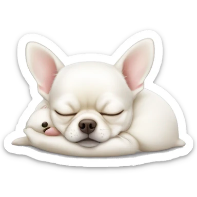 fat white chihuahua sleeping sticker