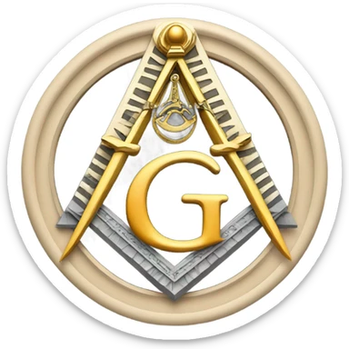 Freemason logo with letter g sticker