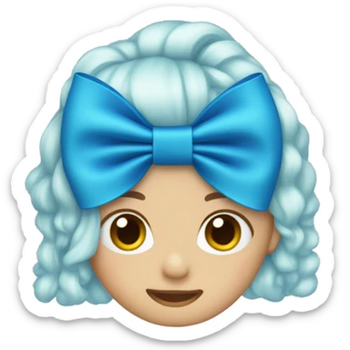 Blue hair bow  sticker