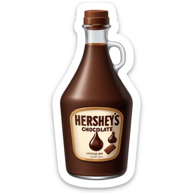 Hershey's chocolate syrup bottle with label, simple, clear sticker