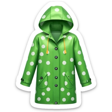 green polka dot raincoat sticker