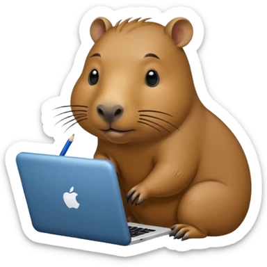 code writing capybara sticker