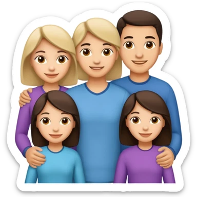 Light skin Hispanic family of 6 mom, dad, two 20 yr old daughters, 20 year old son, and 10 year old daughter sticker