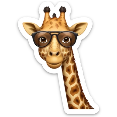 giraffe head and body wtih black sunglasses  sticker