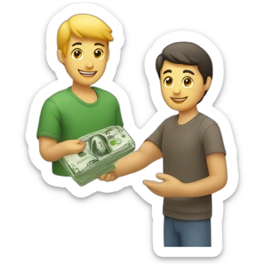 HANDING THE MONEY TO A SUPPLIER sticker