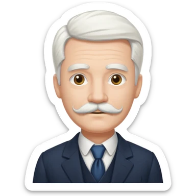victorian man with white hair sticker