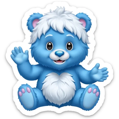 blue care bear yeti sticker