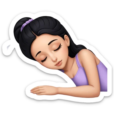 Ariana Grande sleeping with black hair  sticker