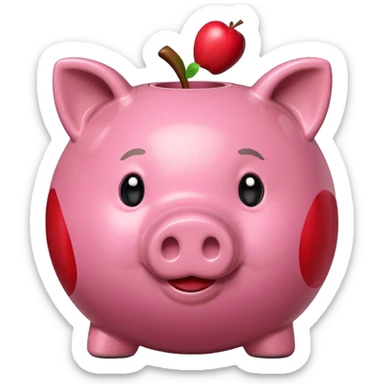 Piggy bank with Apple in mouth sticker