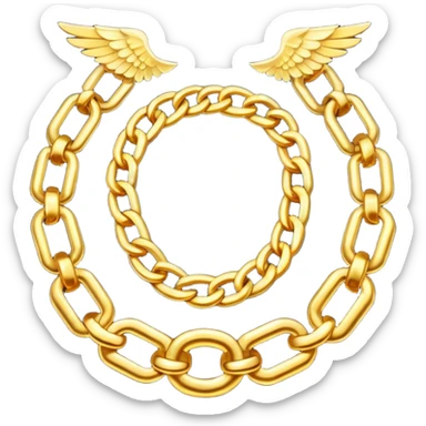 fantasy magic heavenly golden chains low poly sticker