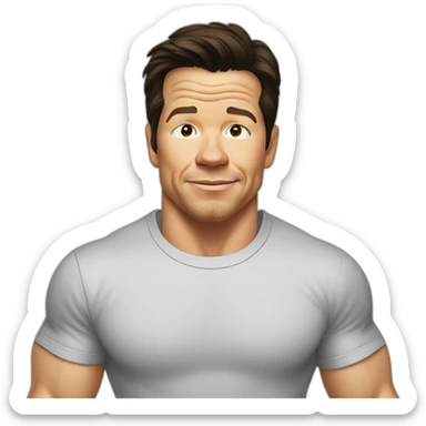 mark wahlberg cartoon wearing tee sticker