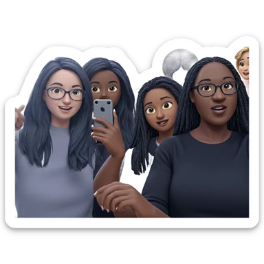 girls taking a selfie together sticker