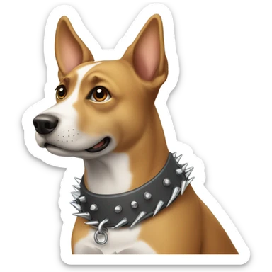 Dog with spiked collar sticker
