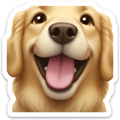 Golden retriever dog smiling sticker