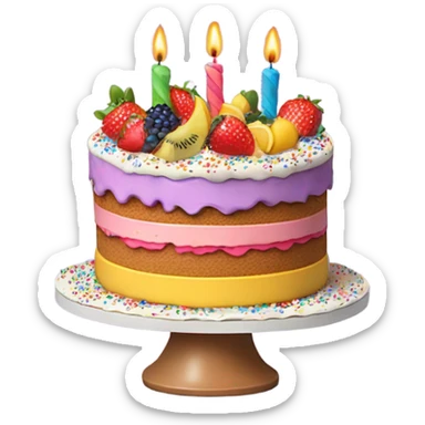 Birthday cake sticker