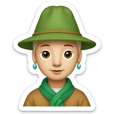 Lama and hat green sticker