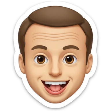 macron qui tire la langue sticker
