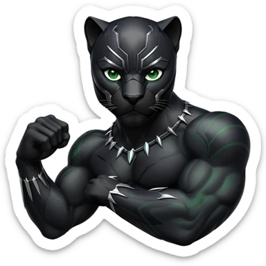 Black panther with green eyes sticker