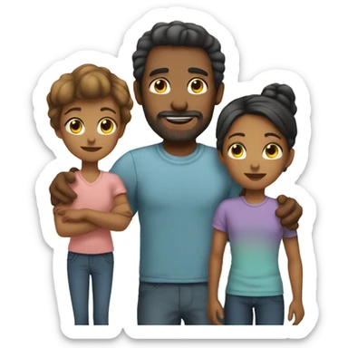 Father mother son daughter sticker