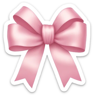 light pink ribbon bow sticker