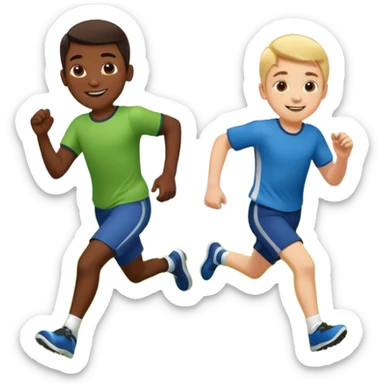 two brothers playings soccer sticker