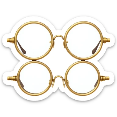 Medieval frameless brass spectacles with empty circular frame design
 sticker