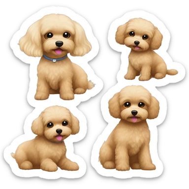 Brown dog maltipoo with girl girl have a blonde hair sticker