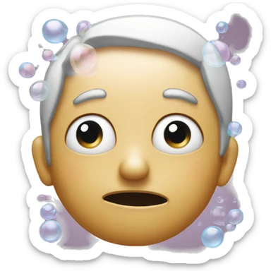 confused face with though bubbles on either side of the head  sticker