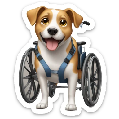 a dog in a wheelchair sticker