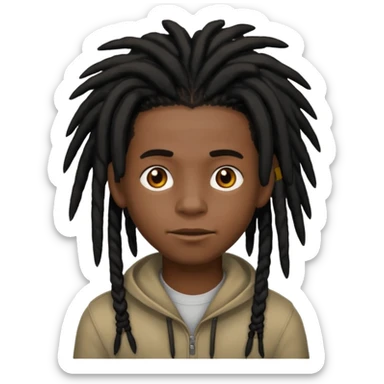black boy with black dreadlocks  sticker