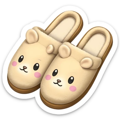 cozy beige slippers sticker