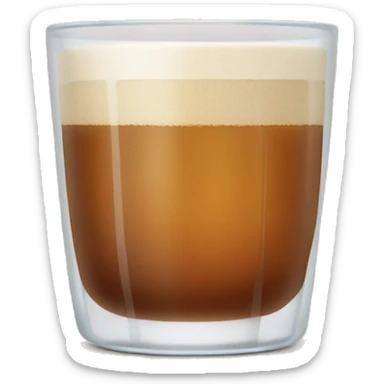 South Indian-style tea in a small glass tumbler with vertical grooves, creamy brown tea with froth on top, and transparent glass detailing. sticker