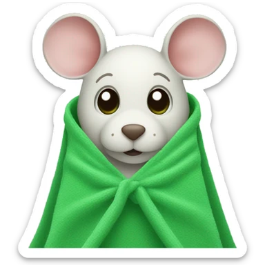 make me a mittel maus withe a green heart blanket  sticker