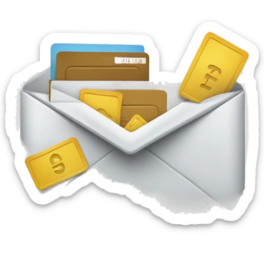 Opened mail with a debit card inside sticker