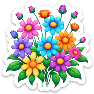 Psychedelic colored, flower power sticker
