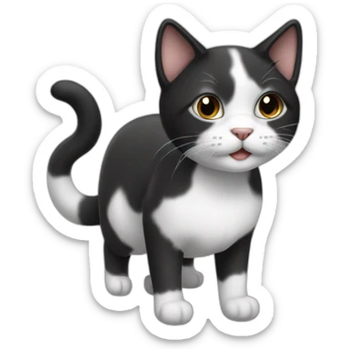tender black-and-white-cat sticker