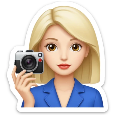 chic women with digicam sticker