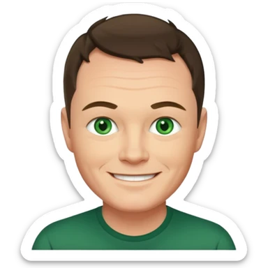 Tony Mortimer with green eyes sticker