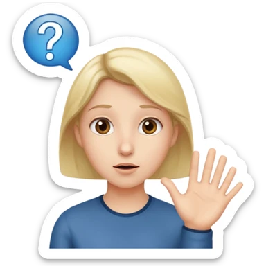a person asking a question sticker