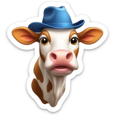 Cow with hat and Earthworm sticker