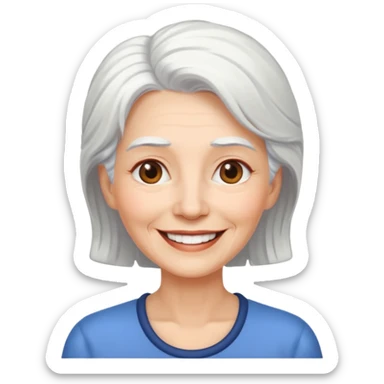older woman with white hai  sticker